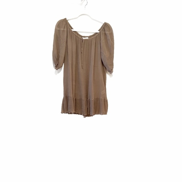 100% silk CABI short sleeve tunic blouse size medium - Picture 1 of 8